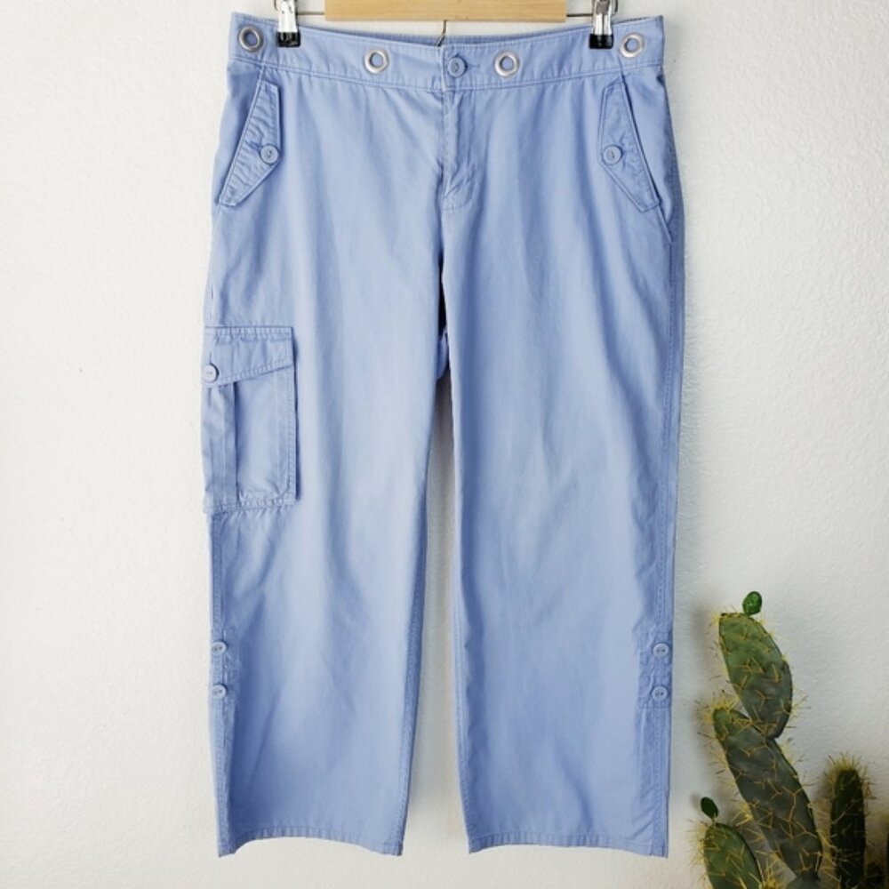 Tommy Bahama Cargo Pants Straight Leg Tiffany Blue Utility size 8
